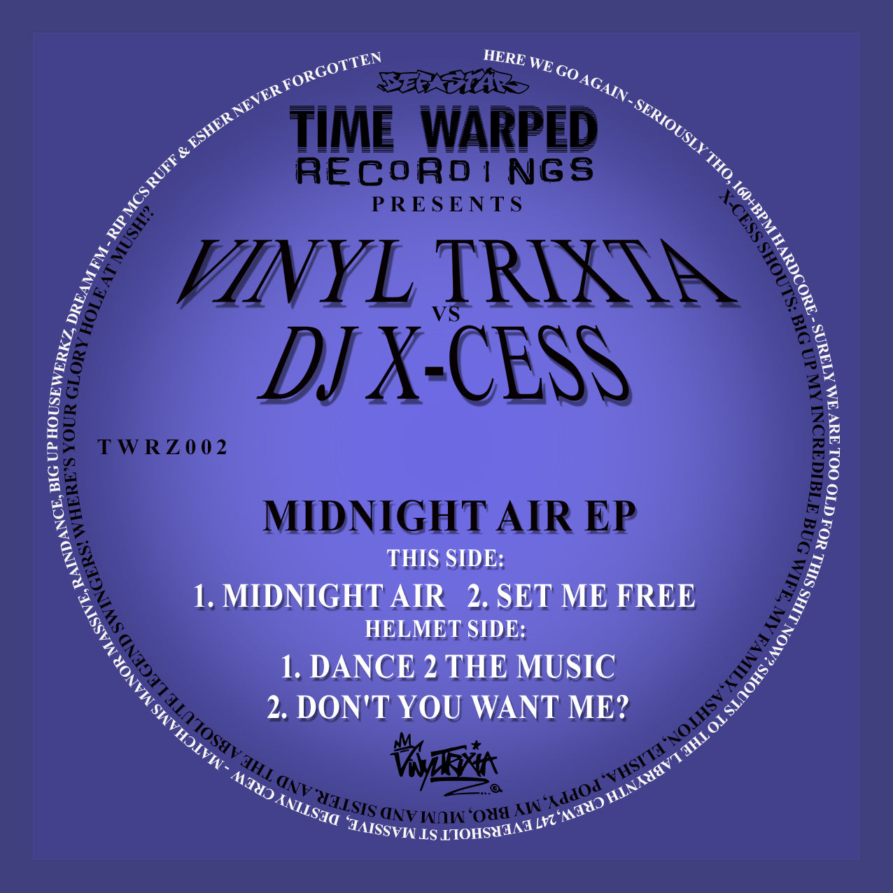 Vinyltrixta vs Dj X-cess - Midnight Air EP (Purple Marbled Vinyl)