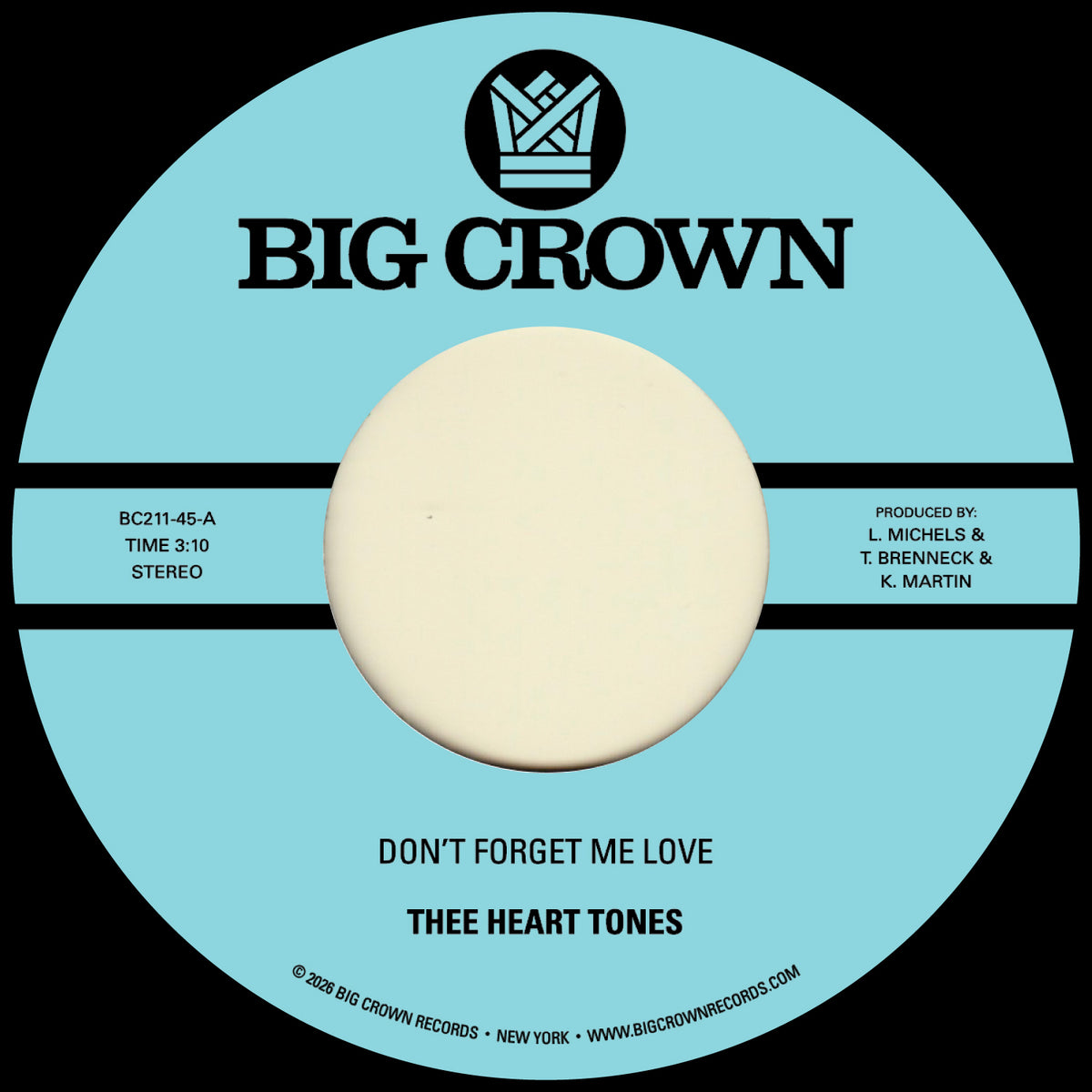 Thee Heart Tones - Don't Forget Me Love b/w Sing Your Song [7" Single]