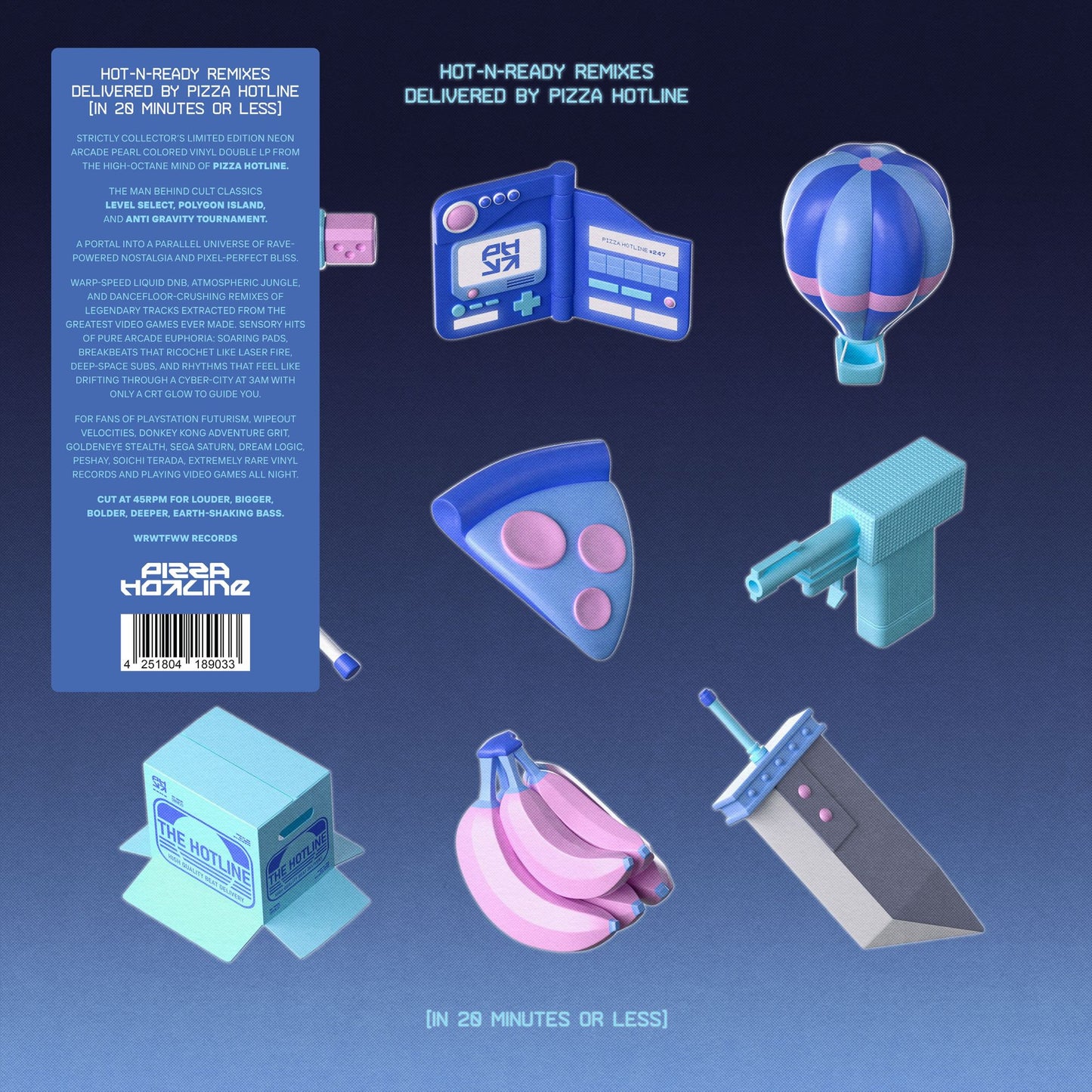Pizza Hotline - Hot-N-Ready Remixes Delivered by Pizza Hotline [In 20 Minutes or Less] (Neon Arcade Arctic Pearl Colored 2LP)
