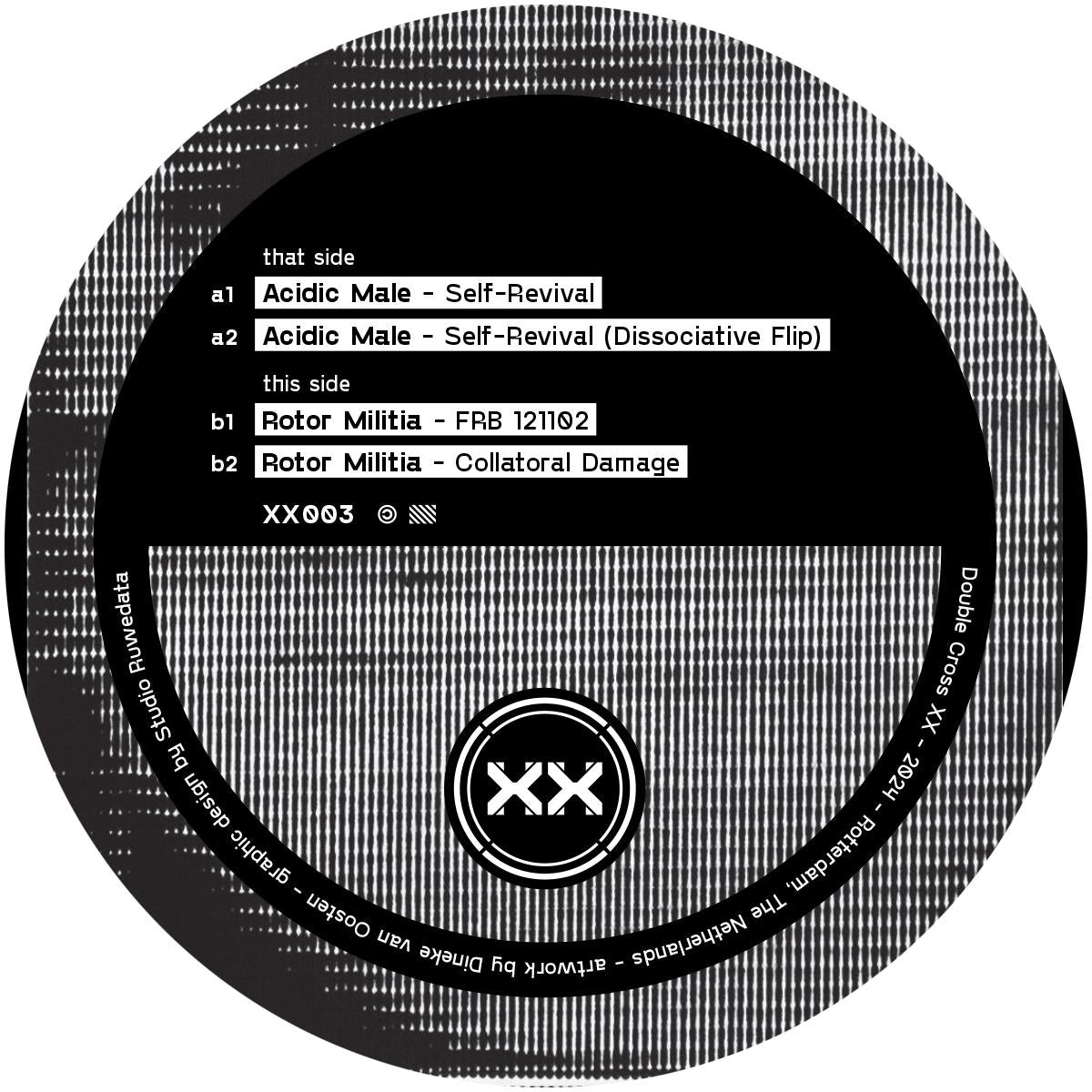 Acidic Male / Rotor Militia - Double Cross 003 [screen printed sleeve]