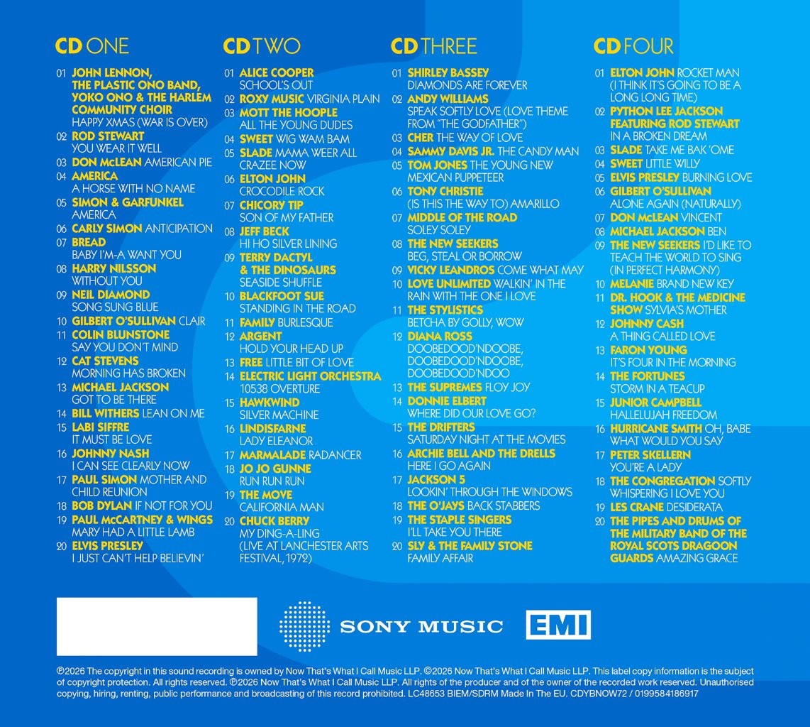 Various Artists - NOW - Yearbook 1972 [4CD]