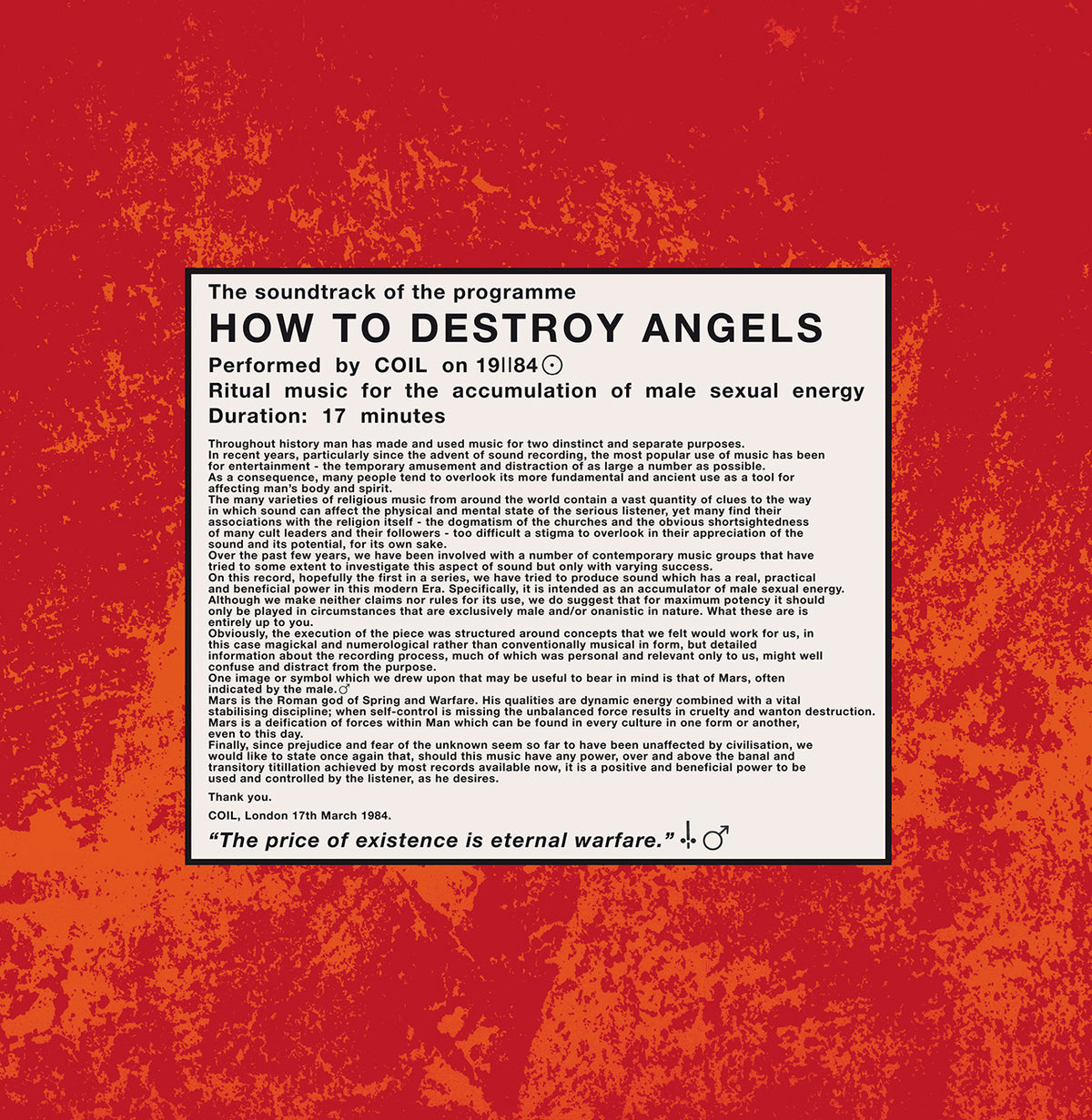 Coil - How To Destroy Angels [LP]