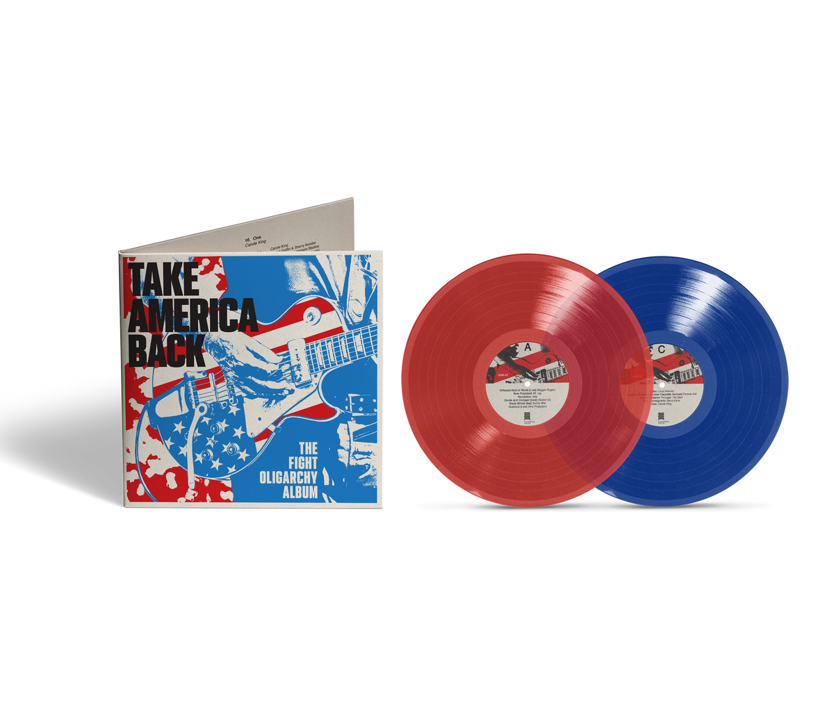 Various Artists - Take America Back: The Fight Oligarchy Album (TRANS RED/TRANS BLUE VINYL)
