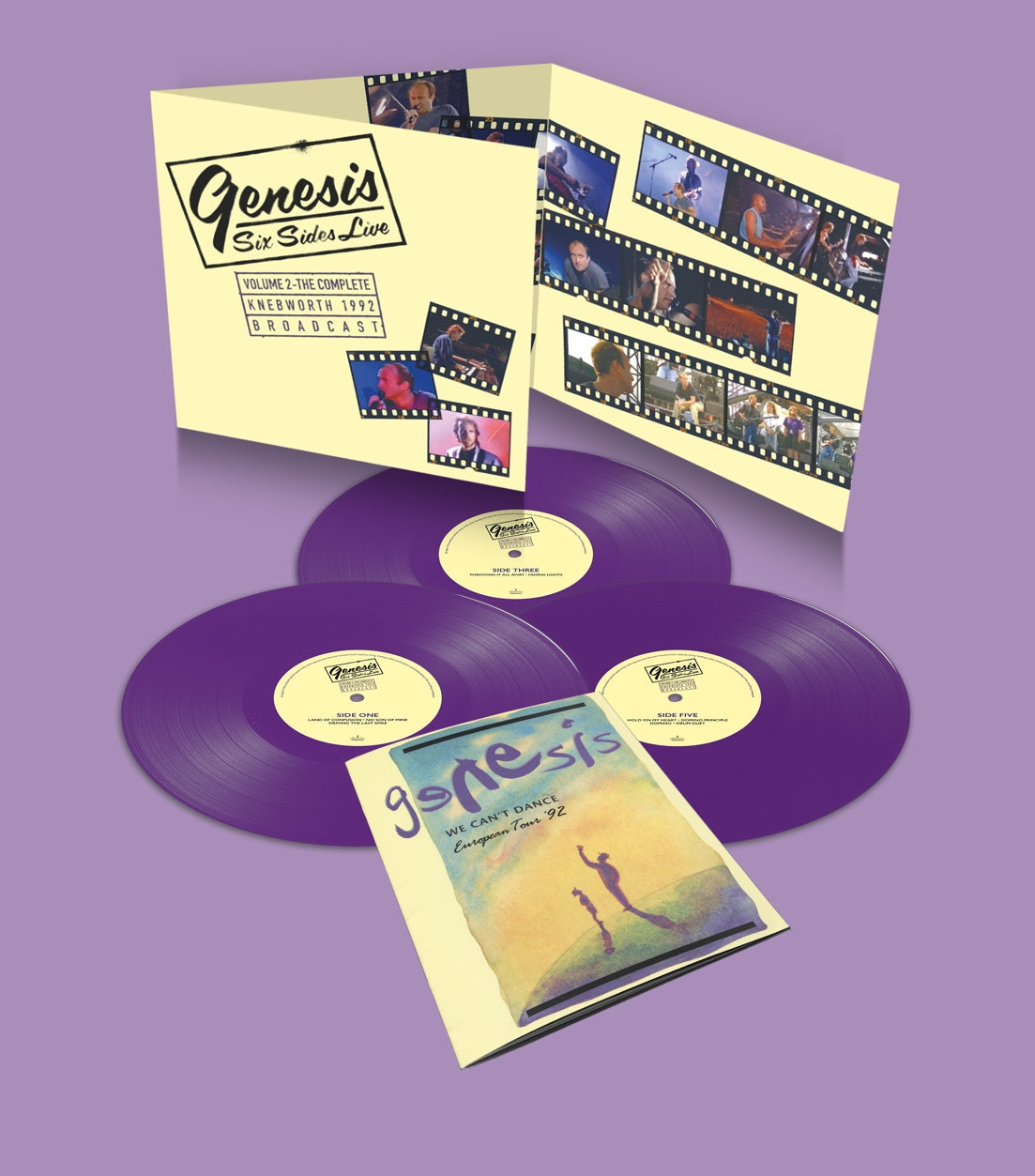 GENESIS - SIX SIDES LIVE VOLUME 2 - THE COMPLETE KNEBWORTH 1992 BROADCAST [LIMITED & NUMBERED EDITION PURPLE 3LP + REPRODUCTION EVENT PROGRAM]