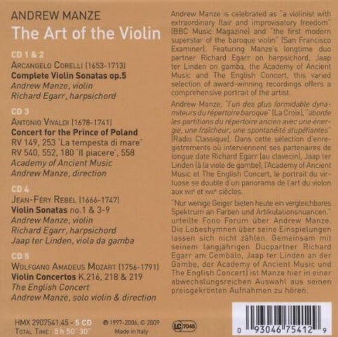 Andrew Manze - THE ART OF THE VIOLIN [5CD BOXSET]