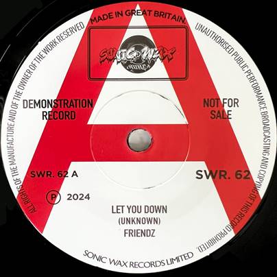FRIENDZ - LET YOU DOWN (one sided) [7" Vinyl]