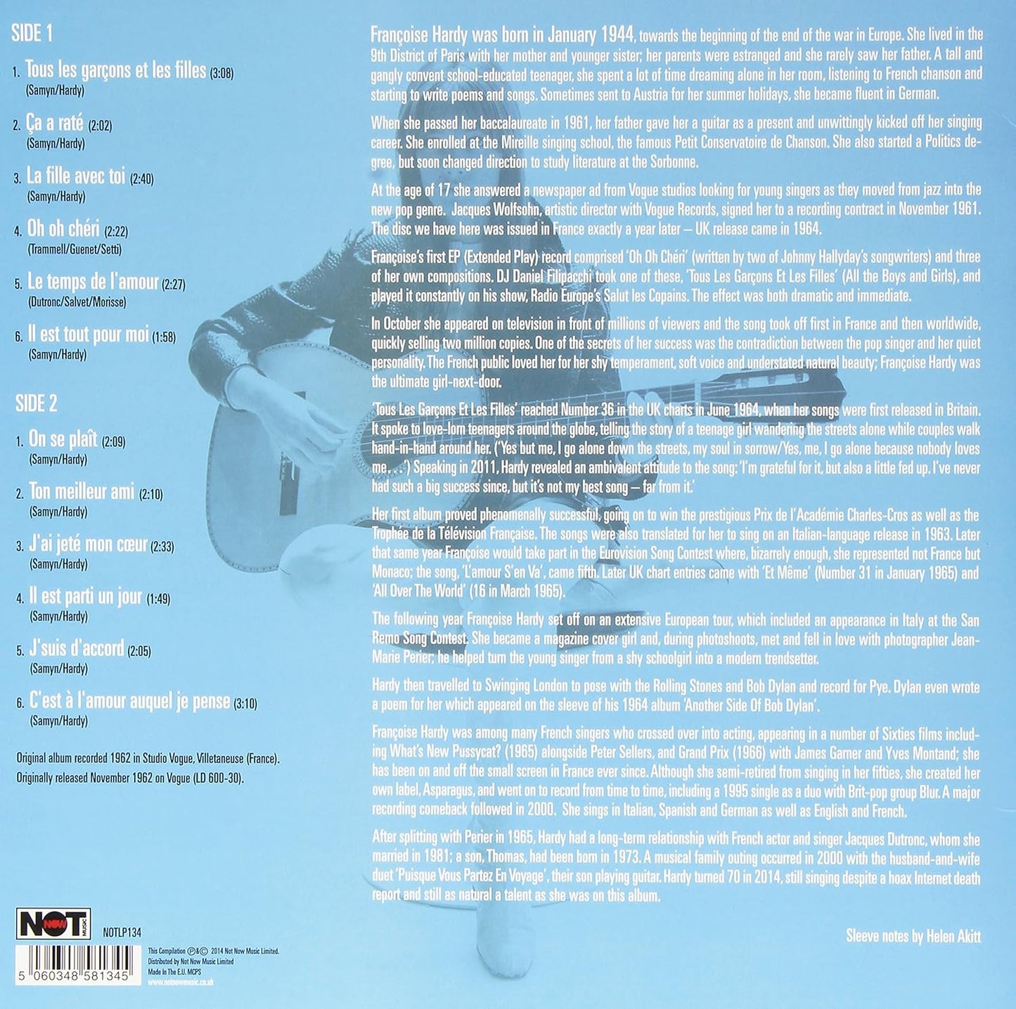 FRANCOISE HARDY - FRANCOISE HARDY [180 GRAM BLUE VINYL]