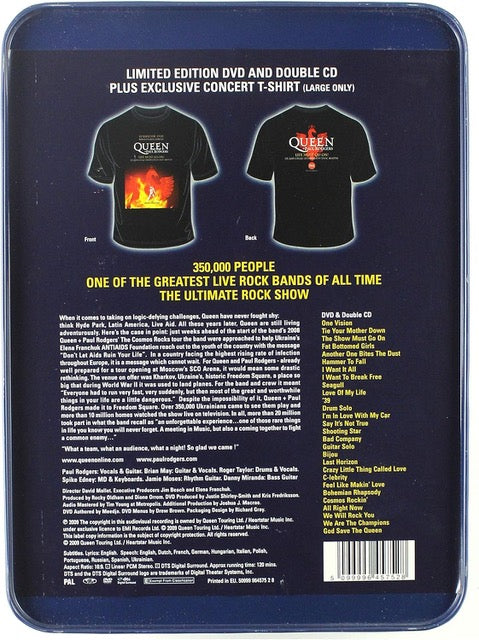 QUEEN + PAUL RODGERS - LIVE IN UKRAINE [LIM ED. DVD (PAL REGION 2) + 2CD + LARGE T-SHIRT BOXSET]