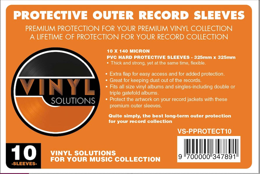 10 PACK VINYL SOLUTION PREMIUM PROTECTIVE OUTER RECORD SLEEVES