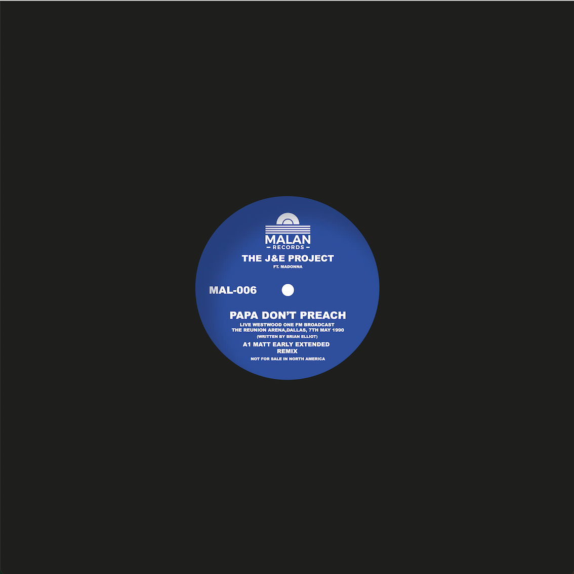 J&E PROJECT FEATURING MADONNA - Papa Don't Preach [BLUE 12" VINYL]