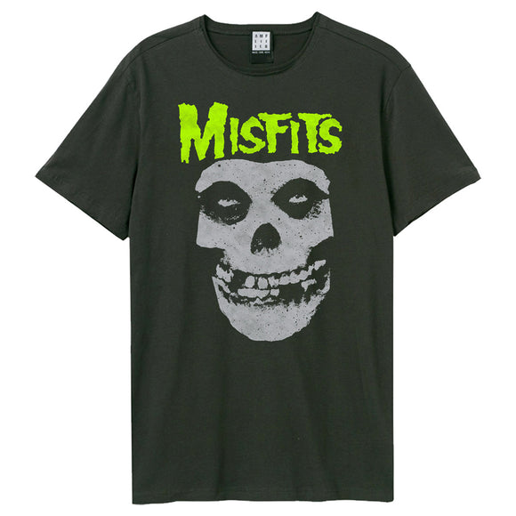 Misfits Neon Skull [Charcoal T-Shirt] (Small)