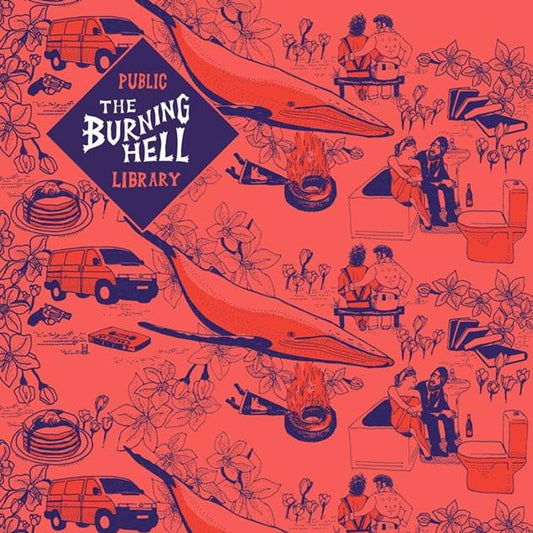 BURNING HELL - PUBLIC LIBRARY [Transparent red/black marbled vinyl]