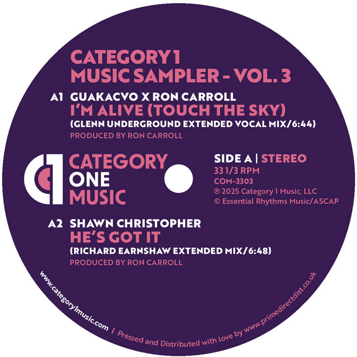 GU aka CVO x Ron Carroll / Shawn Christopher / Terry Dexter / Aires Adora - Category 1 Music Sampler - Vol. 3 - Dedicated To The Memory Of Ron Carroll