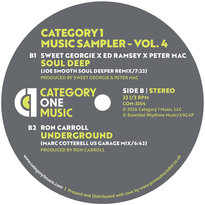 Ron Carroll / JoysSoul DJ Christian B / Rudi’Kastic /  Lee Wilson / Sweet Georgie / Ed Ramsey / Peter Mac - Category 1 Music Sampler - Vol. 4