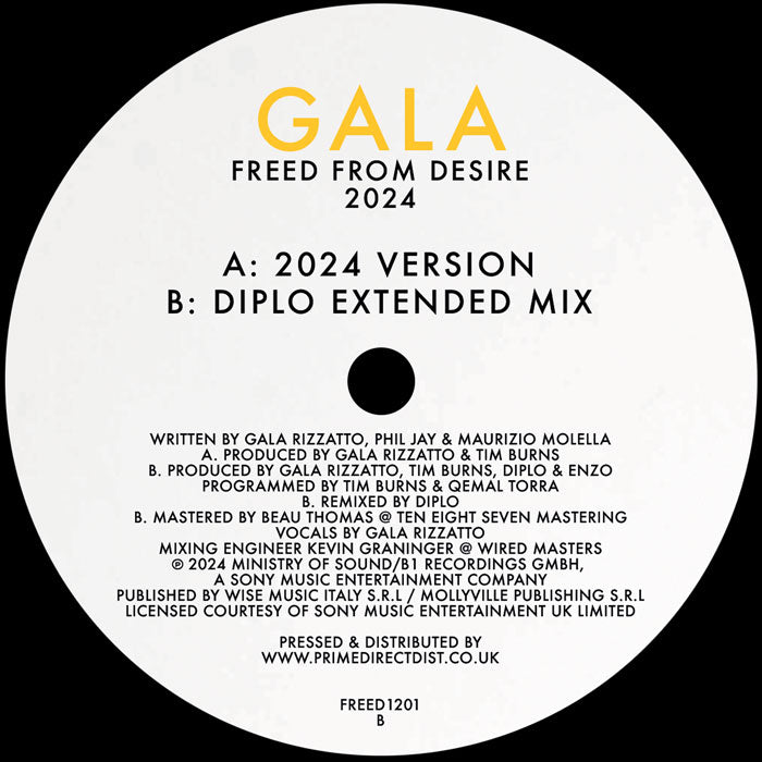 Gala - Freed From Desire - 2024 [Yellow Vinyl]