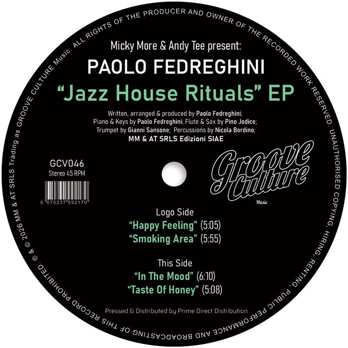 Micky More & Andy Tee present Paolo Fedreghini - Jazz House Rituals EP