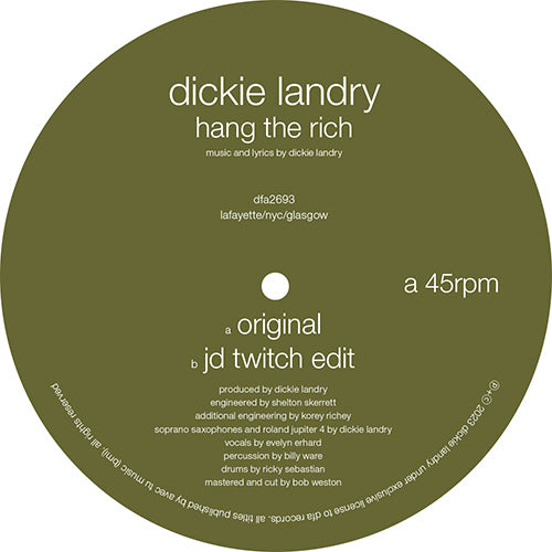Dickie Landry Featuring JD Twitch - Hang the Rich