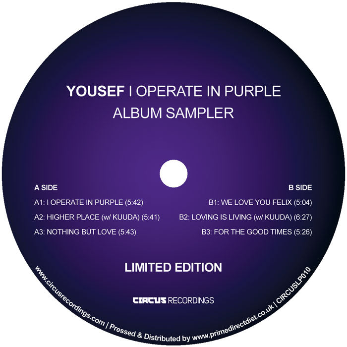 Yousef - I Operate In Purple - Album Sampler [Coloured Vinyl]