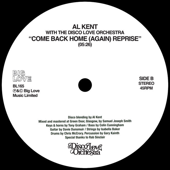 Al Kent with The Disco Love Orchestra - Come Back Home (Again)