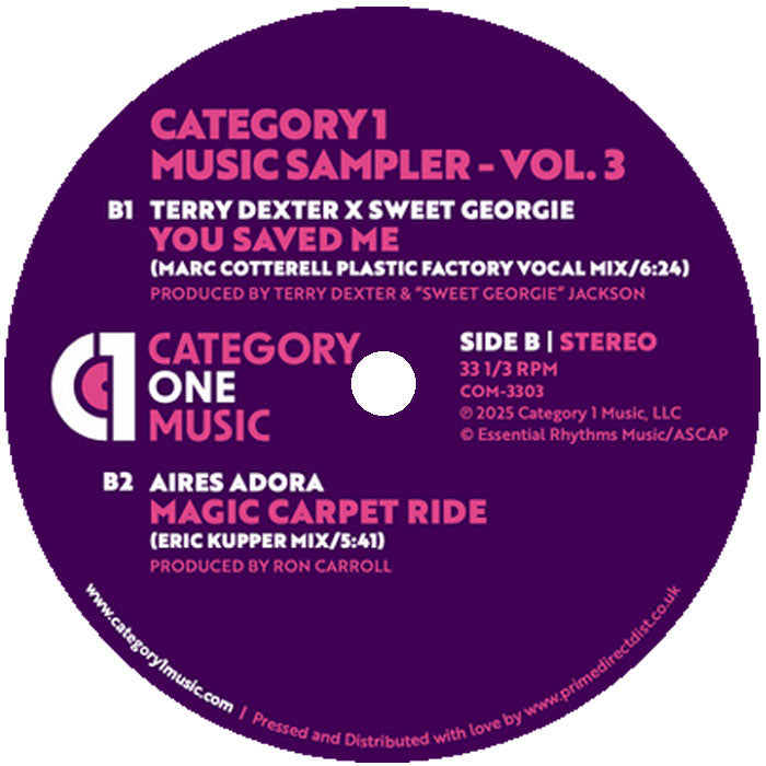 GU aka CVO x Ron Carroll / Shawn Christopher / Terry Dexter / Aires Adora - Category 1 Music Sampler - Vol. 3 - Dedicated To The Memory Of Ron Carroll