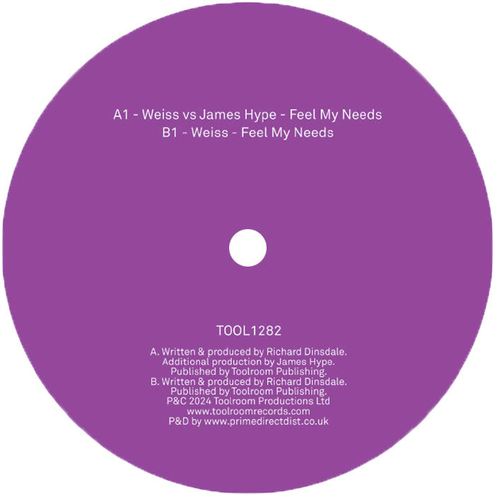 Weiss Vs James - Hype Feel My Needs [White Purple & Black Splatter Effect Vinyl]