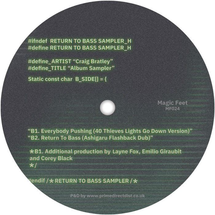 Craig Bratley - Return To Bass Album Sampler