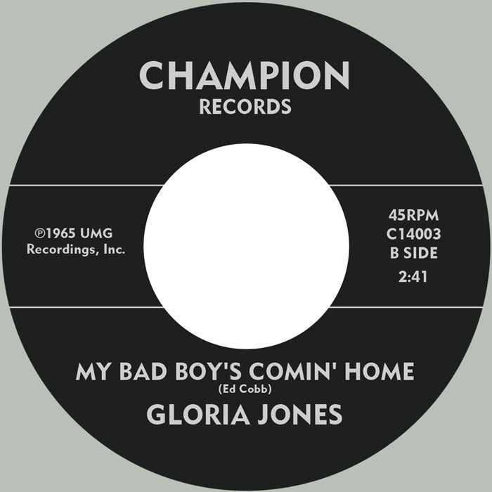 Gloria Jones - Tainted Love / My Bad Boy's Coming Home [Diamond Clear 7" Vinyl]