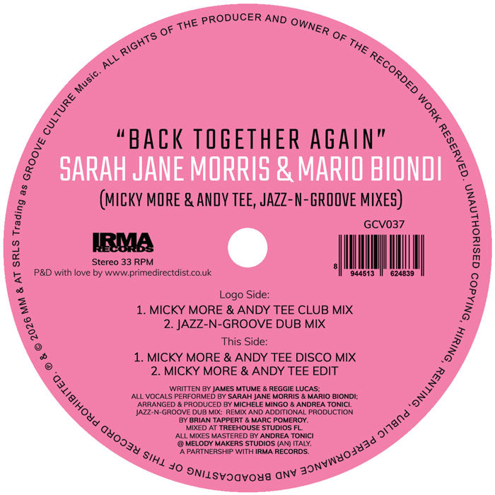 Sarah Jane Morris & Mario Biondi - Back Together Again (Micky More & Andy Tee, Jazz-N-Groove Mixes)