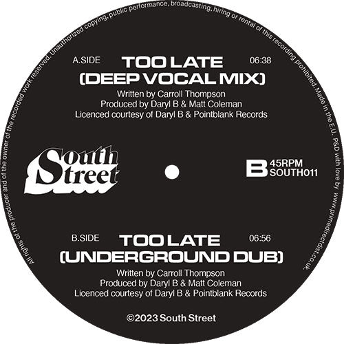 M.A.D Productions Featuring Carroll Thompson - Too Late