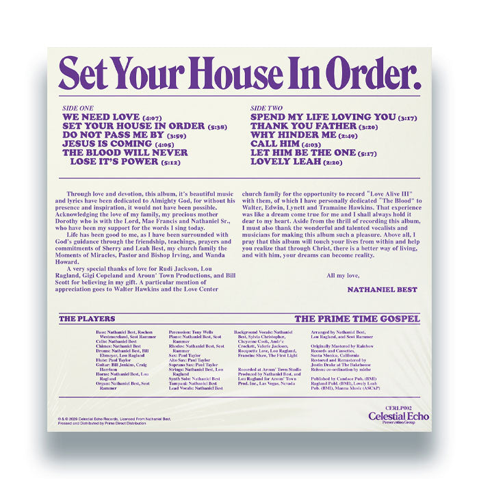 Nathaniel Best - Set Your House In Order