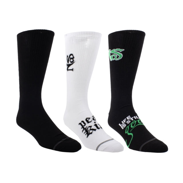 NAS - Nas Assorted Crew Socks 3 Pack (One Size)