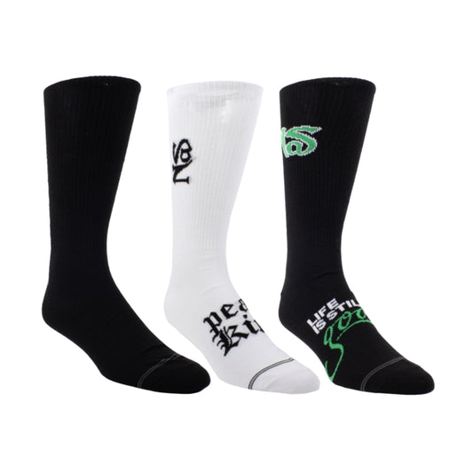 NAS - Nas Assorted Crew Socks 3 Pack (One Size)