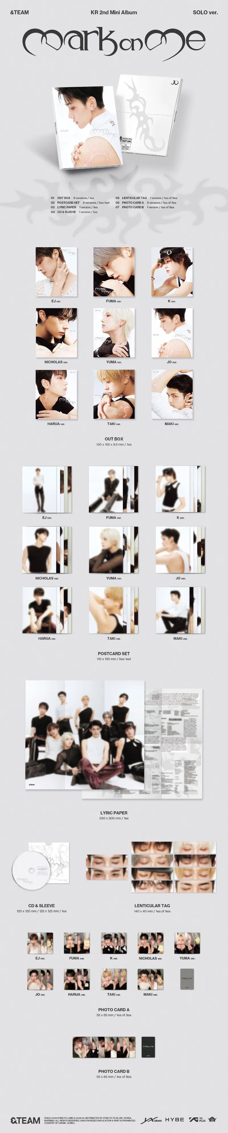 &TEAM - Mark On Me [CD – Solo Ver.]