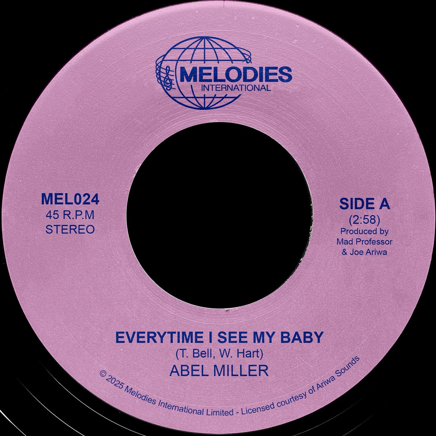 Abel Miller, Mad Professor - Everytime I See My Baby [Black 7"]