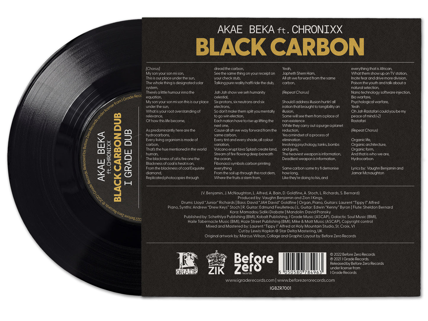 Akae Beka x Chronixx - Black Carbon [7" Vinyl w/ Artwork Sleeve]