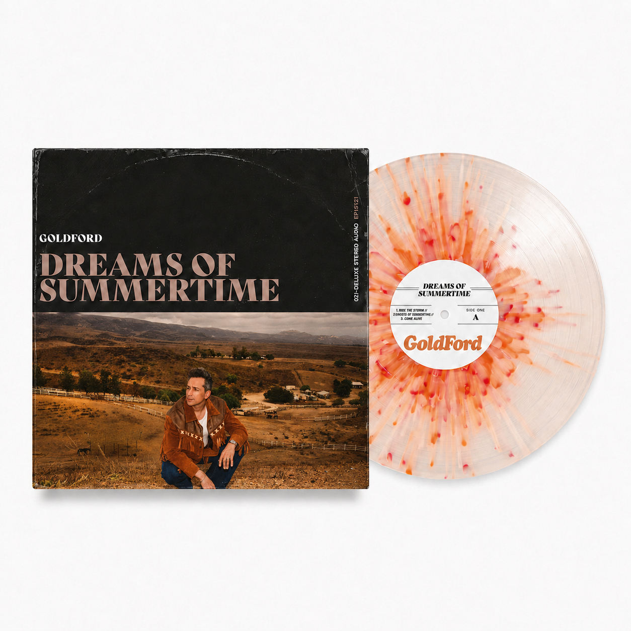 Goldford - Dreams of Summertime [clear with Burgundy, Orange, and Pink Splatter]