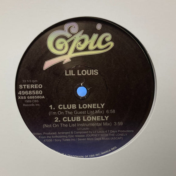 Lil Louis - Club Lonely (Mixes)