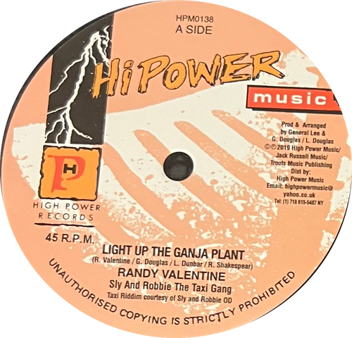 Randy Valentine - Light Up The Ganja Plant [7" Vinyl]