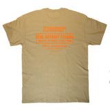 Underground Resistance 'Workers' T-Shirt - Tan with Orange print on Gildan Ultra Cotton Shirt