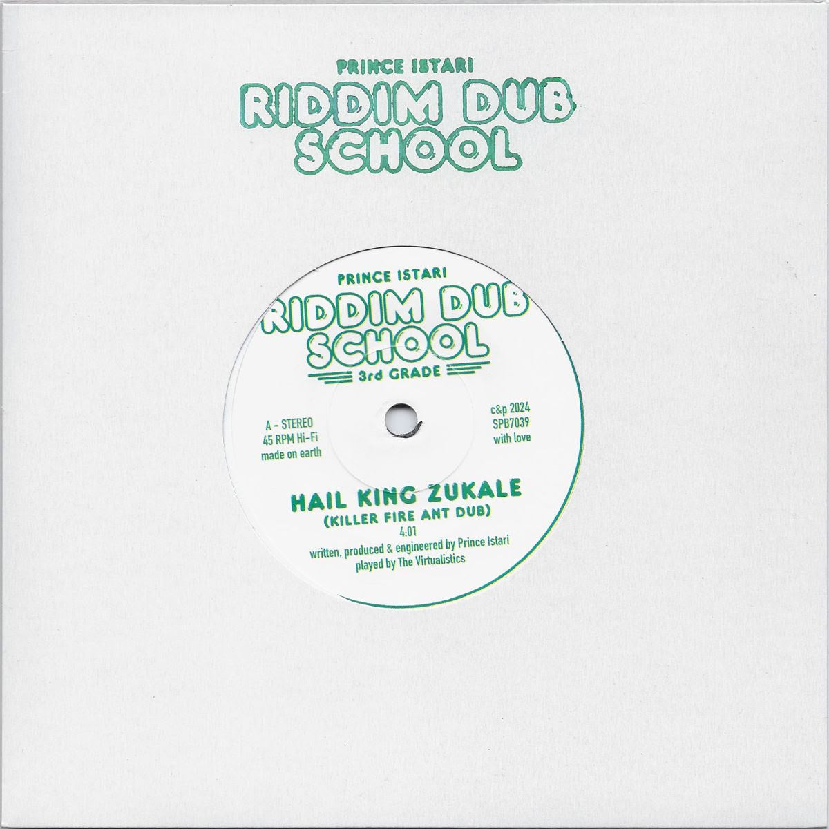Prince Istari - Riddim Dub School 3rd Grade [7" Vinyl w/ Stamped Cardboard Sleeve]