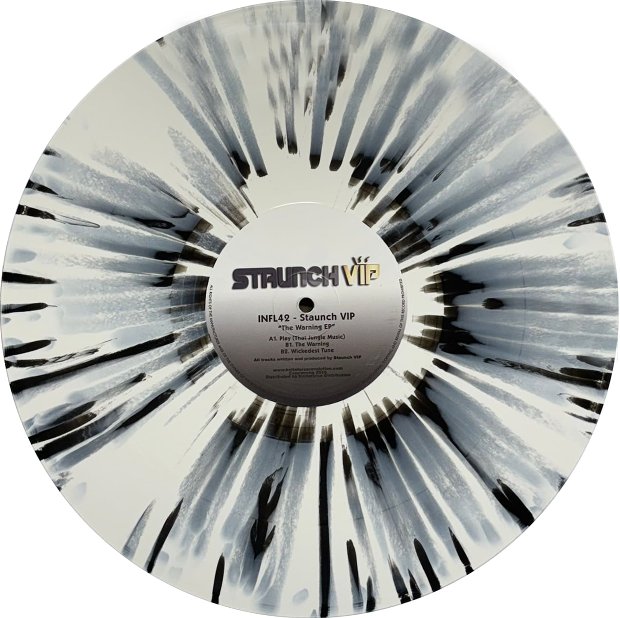 Staunch VIP - The Warning EP (White and Black Splatter Vinyl Version)