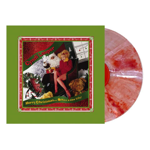 CYNDI LAUPER - MERRY CHRISTMAS. HAVE A NICE LIFE [Clear w/Red & White Swirl]