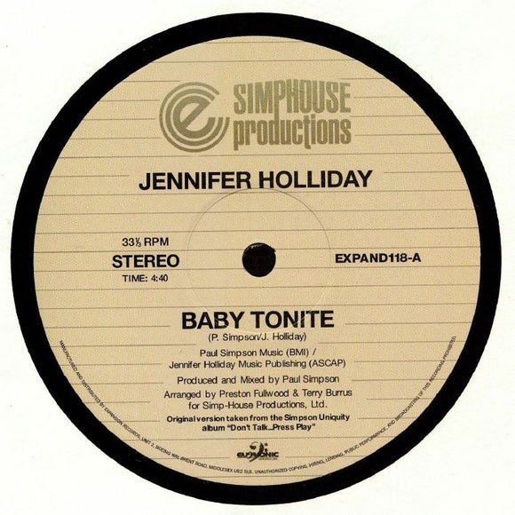 JENNIFER HOLLIDAY - BABY TONITE
