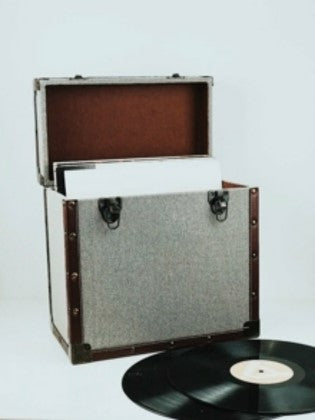 LP Record Storage Carry Case (Grey Fabric)