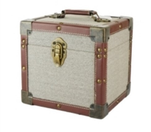 7 Inch 50 Record Storage Carry Case (Grey Fabric)