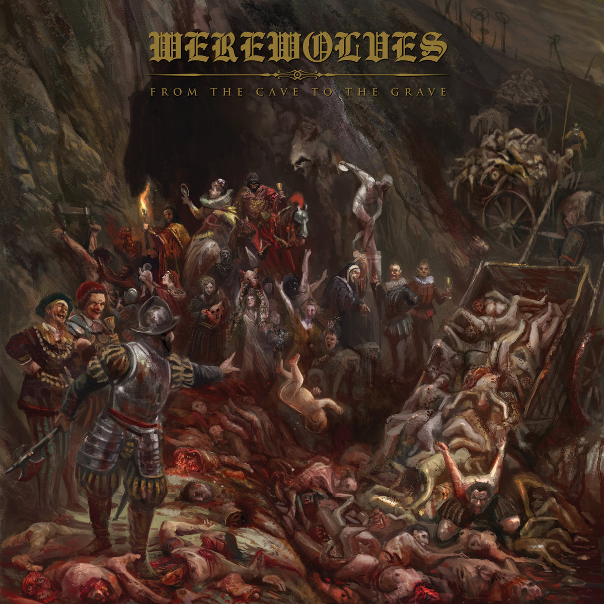 Werewolves - From the Cave to the Grave [Red w/Gold & Black Splatter]
