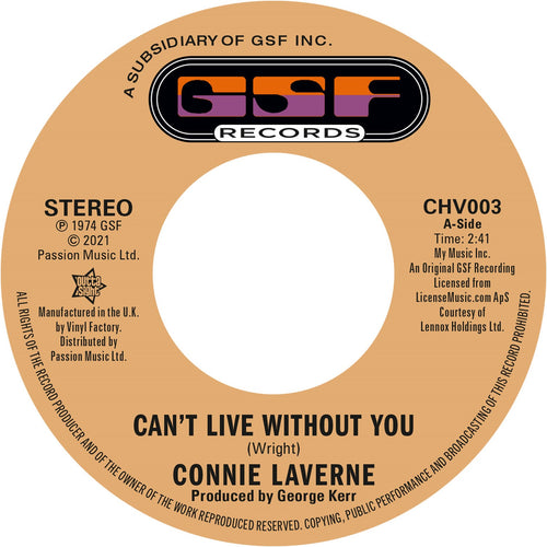 Connie Laverne - Can’t Live Without You / Anderson Brothers / I Can See Him Loving You