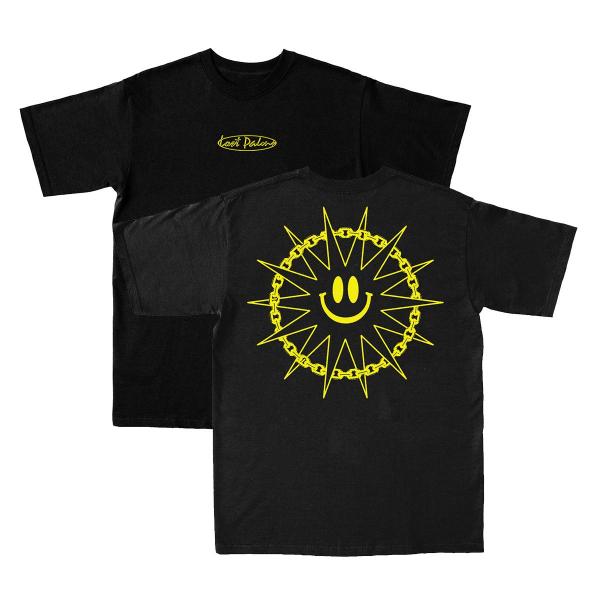 Lost Palms Smiley T-Shirt Black & Yellow [M]