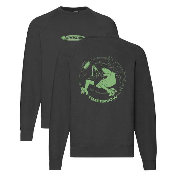 Time Is Now Daffy Sweater Black & Green [M]