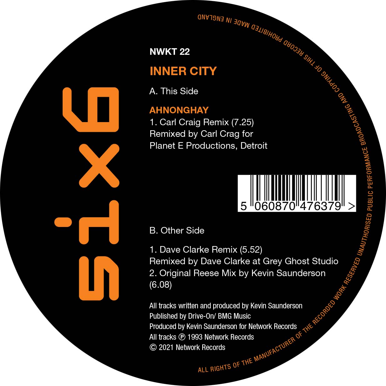 Inner City - Ahnonghay (Transparent Orange Vinyl Repress